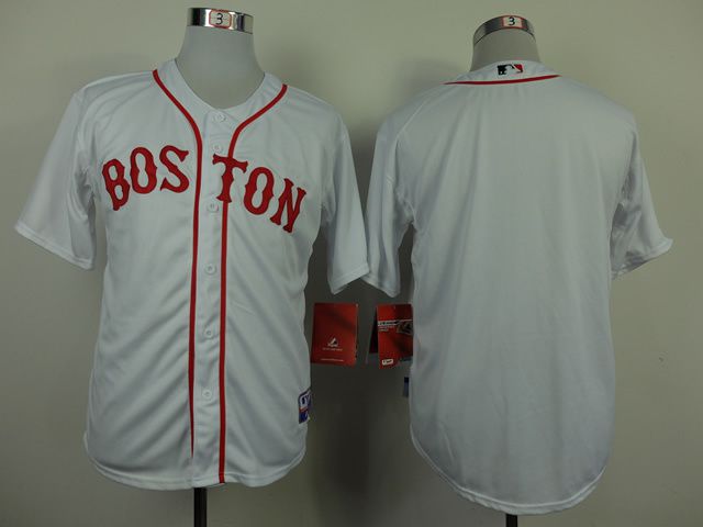 Men Boston Red Sox Blank White MLB Jerseys